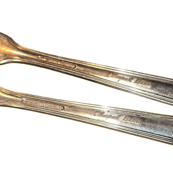 Vintage Alvin Chapel Bells Butter Spreaders Set 2 Sterling Silver Flatware HS108 - Picture 5 of 5